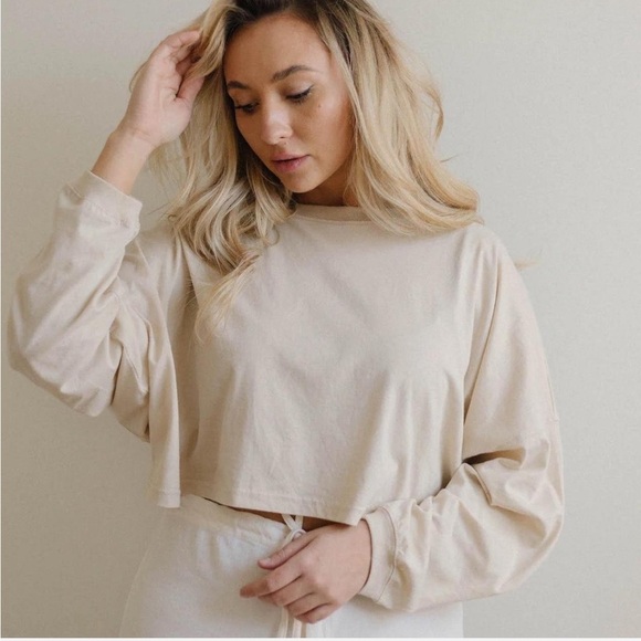 Cropped Cozy Cream Sweater, Size S - Picture 3 of 3